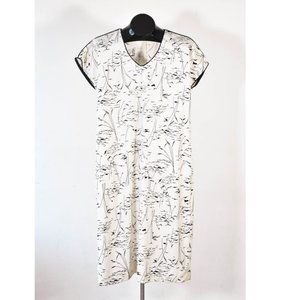 Vintage 80s White & Black Sheath Dress, Vintage Plus Size Spring Dress 2XL
